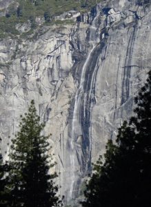 Seasonal Waterfall above Camp 4 Yosemite Valley