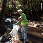 Picking up trash at Yosemite Falls picnic area